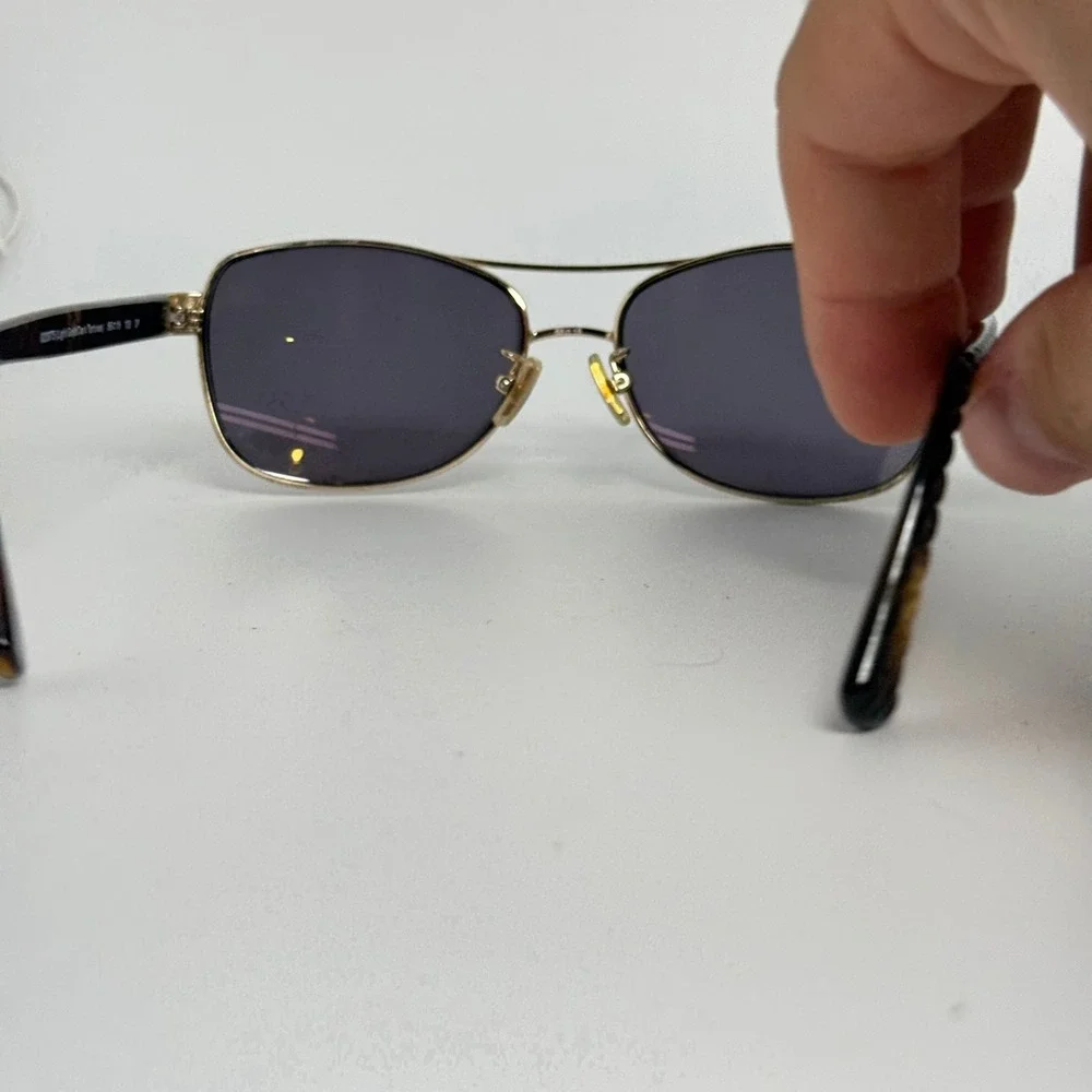 Coach HC 7054 L129 Polarized Sunglasses Light Gold Dark Tortoise 56-16-135